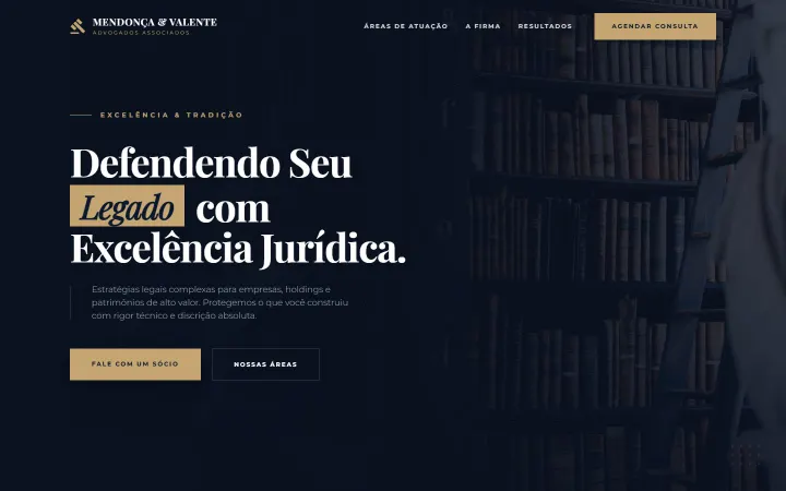 Página inicial do projeto Mendonça Advocacia